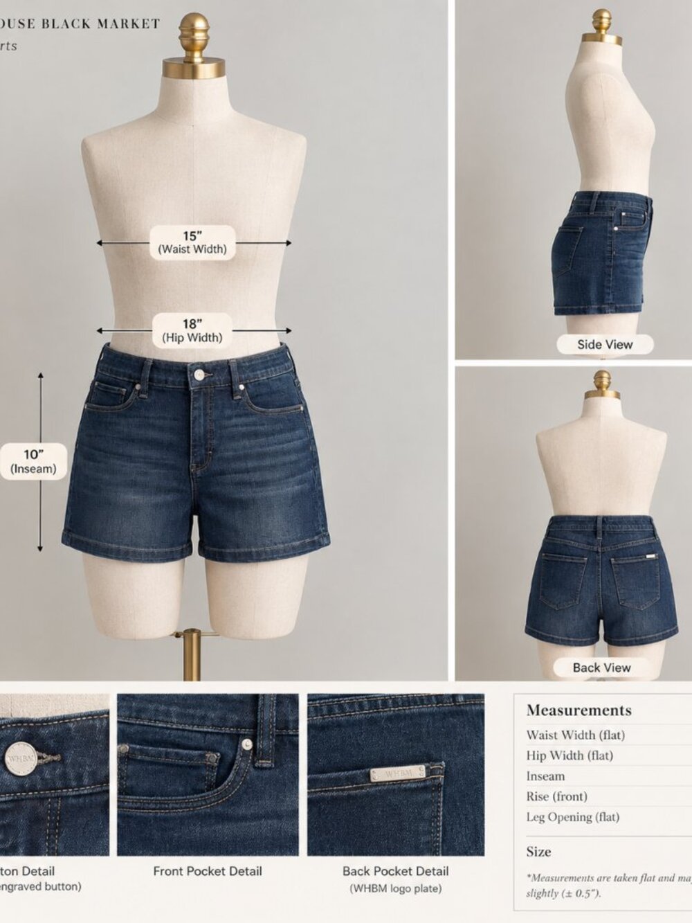 WHBM White House Black Market The Sculpt Short – Dark Blue